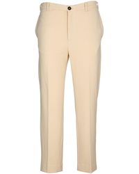 Grifoni - Pantalone panna in cotone stretch - Lyst