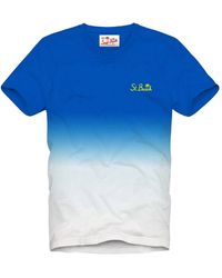 Mc2 Saint Barth - T-shirt azzurra in cotone - Lyst