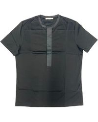 Low Brand - T-shirt nera in popeline di cotone - Lyst