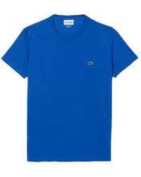 Lacoste - T-shirt cobalto in jersey di cotone pima - Lyst