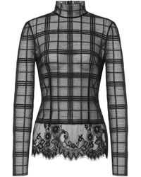 Alberta Ferretti - Maglia Nera A Collo Alto - Lyst