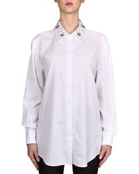 Dondup - Camicia bianca in popeline in cotone - Lyst