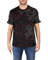 Les Hommes - T-SHIRT CON STAMPA CAMOUFLAGE - Lyst