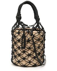 Miu Miu Net Bucket Bag With Basket - Black