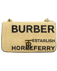 Burberry Sm Lola Small Horseferry Print Quilted Raffia Lola Bag - Multicolour