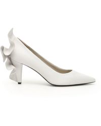 Max Mara Viola Ruffled Pumps - White