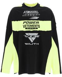 Vetements Motocross Patched Logo Oversized Ls T-shirt - Black