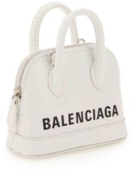 Balenciaga Ville Mini Micro Bag Logo - White