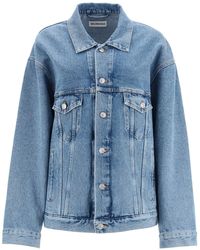 Balenciaga Languages Print Denim Jacket - Blue