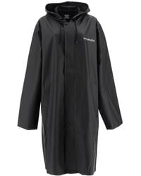 Vetements Oversized Pvc Raincoat With Logo - Black