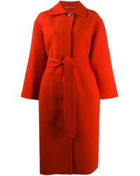 Jil Sander Belted Long Coat - Orange