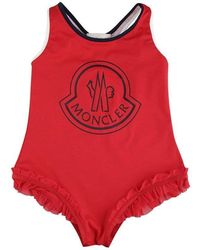 Moncler Logo Swimsuit - Red