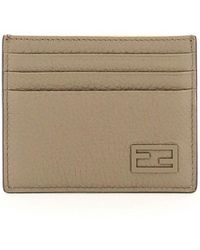 Fendi Cuoio Romano Leather Zipped Card Holder for Men | Lyst