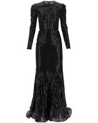 Dolce & Gabbana Sequined Lace Dress - Black