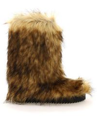 Celine Faux Fur Boots - Brown