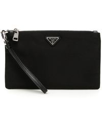 prada black nylon flat pouch