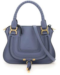 Chloé Leather Small Marcie Bag - Blue