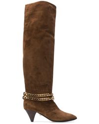 ALEVI Camille Chain-embellished Knee-high Boots - Brown