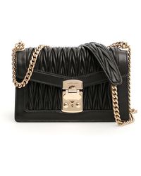 miu confidential matelassé leather shoulder bag
