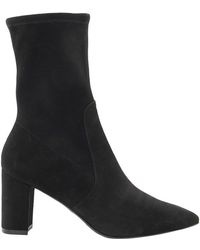 stuart weitzman black wren 75 suede heeled ankle boots