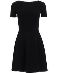 DSquared² Knit Mini Dress With Ribbed Details - Black