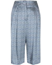 Giorgio Armani Pleated-detail Tailored Shorts - Blue