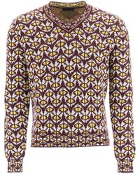 Prada Shetland Wool Sweater in Yellow for Men | Lyst