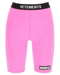 Vetements Cyclist Bermuda With Logo - Pink