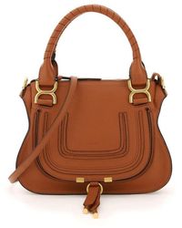 Chloé Leather Small Marcie Bag - Brown