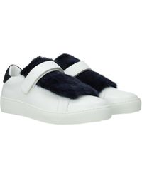 Moncler White Sneakers Lucie - Blue