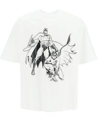 Lanvin Oversized T-shirt With Batman Patch - White
