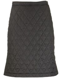 Burberry Gail Diamond Quilted A-line Skirt - Black