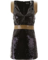 Burberry Tape Detail Sequinned Mini Dress - Black