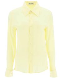 Saint Laurent Crepe De Chine Silk Shirt - Yellow