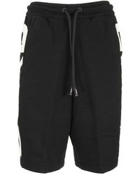 Burberry Fawnley Logo Print Cotton Drawcord Shorts - Black