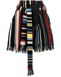 Ambush Vertical-stripe Fringed Shorts - Multicolor