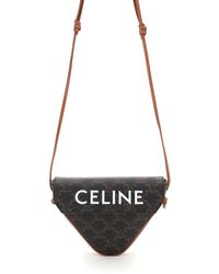 Celine Triangle Bag With Triomphe Print - Multicolour