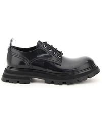 Alexander McQueen Wander Leather Lace-up Shoes - Black
