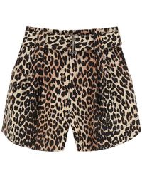 Ganni Synthetic Leopard-print Cycling 