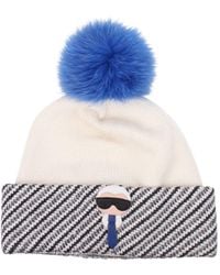 Fendi Hats Karlito Women White - Blue