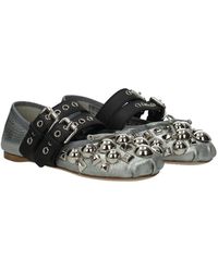 miu miu silver flats