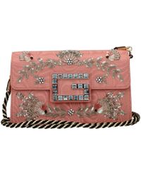 soft stirrup light pink crocodile shoulder bag gucci