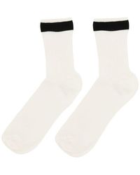 Valentino Bicolor Socks - White