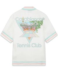 Casablanca Paris - Chemise À Manches Courtes En Soie Tennis Club Icon - Lyst