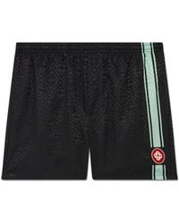 Casablanca Paris - Short De Bain En Jacquard À Rayures À Monogramme - Lyst