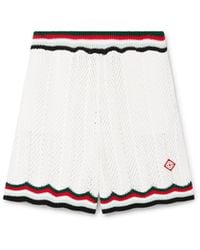 Casablanca Paris - Short En Crochet De Coton À Chevrons - Lyst