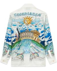 Casablanca Paris - Le Vol Ideal Long Sleeve Silk Shirt, By - Lyst