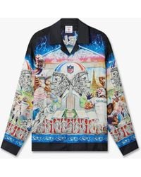 Casablanca Paris - Nfl Paris Game Long Sleeve Silk Twill Shirt, By - Lyst