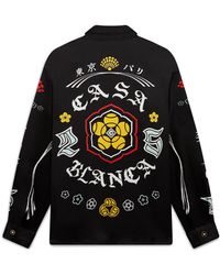 Casablanca Paris - Chemise À Manches Longues En Satin De Soie Emblem - Lyst