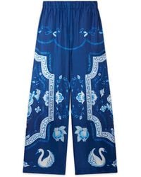 Casablanca Paris - Plat A Dessert Bleu Silk Trousers, By - Lyst
